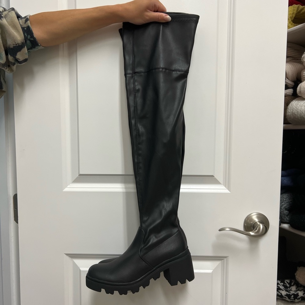 JUSTFAB Lug Sole Over the Knee Boot